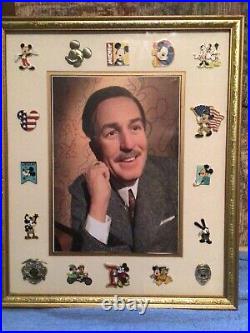 16 WALT DISNEY FRAMED MICKEY MOUSE PIN PINS SET PERFECT FOR A GIFT- 1 of a kind