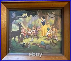 1947 Framed Walt Disney Snow White 7 Dwarfs and Bambi