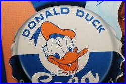 1950s Donald Duck Cola Walt Disney Cardboard Framed Sign Canadian