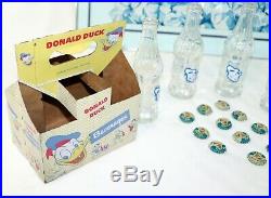 1950s Donald Duck Cola Walt Disney Cardboard Framed Sign withbottles and caps