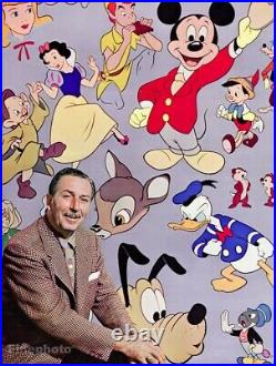 1966 Vintage WALT DISNEY Mickey Mouse Goofy Cartoon ALFRED EISENSTAEDT Photo Art