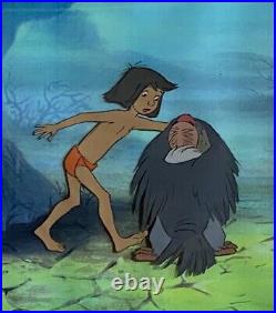1967 Walt Disney Jungle Book Mowgli & Buzzie Original Production Cel