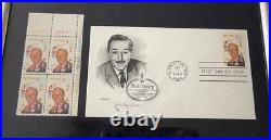 1968 Walt Disney First Day Issue Envelope Stamp Saint Lucia Mickey Space framed
