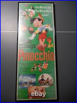 1971 Walt Disney Pinocchio Original Re-release Insert Poster UV Framed