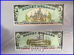 1987 Disney Dollar Mickey Goofy Walt Disney World Matched Set Framed 1st Day Isu
