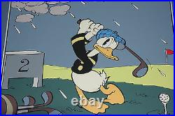 1988 Walt Disney DONALD DUCK 1938 GOLF POSTER Framed Cartoon French Printing
