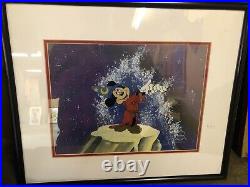 1993 Walt Disney Fantasia Mickey Mouse Sorcerer's Apprentice Framed Sericel