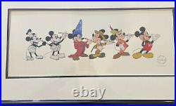 1993 Walt Disney Mickey Mouse Through The Years Framed Sericel Art withCOA