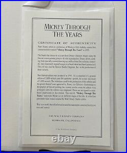 1993 Walt Disney Mickey Mouse Through The Years Framed Sericel Art withCOA