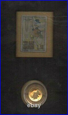 1993 Walt Disney Uncle Scrooge 22k Gold Coin LIMITED FRAMED EDITION 120 MADE