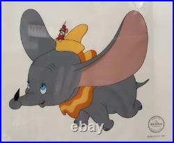 1996 DUMBO Walt Disney Studios FLYING HIGH Sericel Cel Animation Art Framed COA
