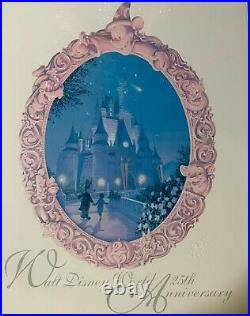 1996 Walt Disney World Framed 25th Anniversary Embossed Logo Cinderella Castle