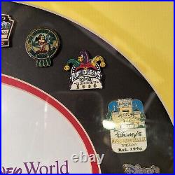 19x Walt Disney Resorts 19x17 Framed Pin Lot Board Walk Lodge All-Star 2000