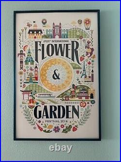 20016 Flower And Garden Epcot Framed Print In Glass