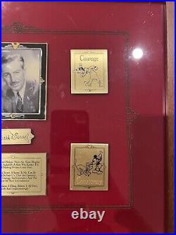 2002 Walt Disney Framed Pin Series 7 Pins Global Pin Release LE 1000 Gold Mickey
