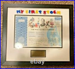2009 Walt Disney Company 1 Share Stock Certificate Framed