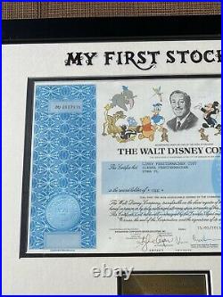 2013 Framed Walt Disney Company Stock Certificate