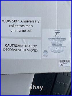2022 Walt Disney World Vault Retro Map 50th Ann Jumbo 7 Pin Frame Set LE 100