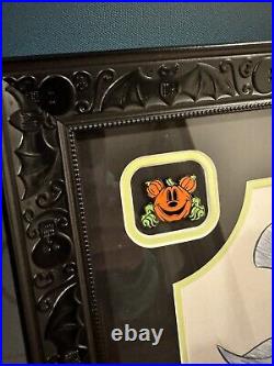 2024 runDisney Disneyland Halloween Weekend Hat Box Ghost Framed Art Sketch