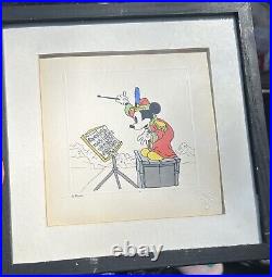 2 Framed Vintage Mickey Mouse Prints With Certificate Of Authenticity 10x14