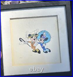 2 Framed Vintage Mickey Mouse Prints With Certificate Of Authenticity 10x14