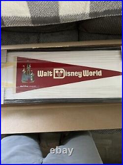 50th Anniversary Vault Collection Walt Disney World Red Felt Pennant Framed NIB