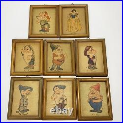 8 Walt Disney Enterprises 1938 Framed Prints Snow White & The Seven Dwarfs 4x5
