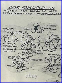 AUTHENTIC Disney Animation Model Sheet Mickey Mouse Basic Principles On Clean-Up