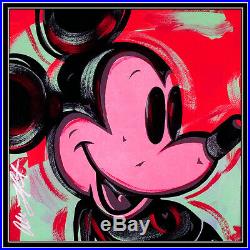 Allison Lefcort Mickey Mouse Original Acrylic Painting Signed Walt Disney Art