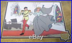 Antique 25 Framed 1950 Walt Disney Limited Cinderella Wedding Serigraph Cel Art