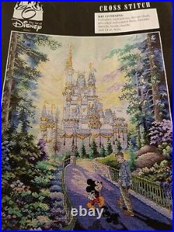 Art Of Disney Past, Present, Forever Cross Stitch Mickey Walt Cinderella Castle