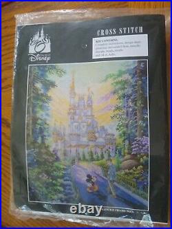 Art of Disney PAST, PRESENT FOREVER Cross Stitch Kit 18 x 24 Walt & Mickey