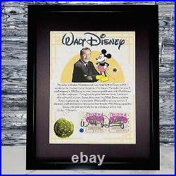 Authentic Walt Disney Autograph Signed Disneyland Ticket Framed WithCOA 1960's