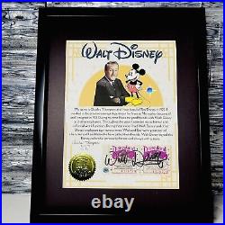 Authentic Walt Disney Autograph Signed Disneyland Ticket Framed WithCOA 1960's