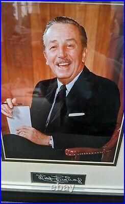Autographed Signed Walt Disney With Photograph From Disneyland California Framed