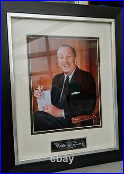 Autographed Signed Walt Disney With Photograph From Disneyland California Framed