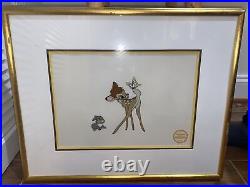 BAMBI GOLD TONE FRAMED & DOUBLE MATTED Walt Disney Limited ED SERIGRAPH CEL