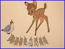 Bambi And Quails Serigraph Cel Limited Edition 2500 Walt Disney 1991 Framed COA