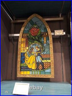 Beauty And The Beast Stained Glass Window Frame Art of Disney Theme Parks