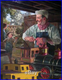 Bob Byerley Original Oil on Board Walt's Magical Barn-framed Disney piece