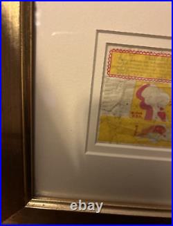 C1940 WALT DISNEY'S JIMINY CRICKET BUBBLE GUM DIETZ WRAPPER Double matted Framed