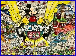Charles Fazzino 3D Pop Art Mickey's World Tour Walt Disney LE 325/600