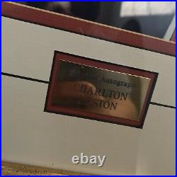 Charlton Heston Autograph Framed Photo Ten Commandments Moses Walt Disney 13x17