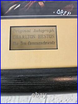 Charlton Heston Original Autograph Walt Disney Co Framed The Ten Commandments