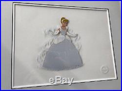 Cinderella Disney Original Serigraph Cel Framed Coa Nm Condition