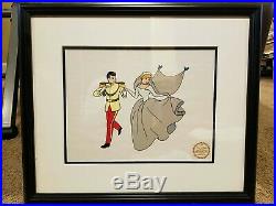 Cinderella and Prince Charming- Walt Disney art sericel framed color cel -MINT