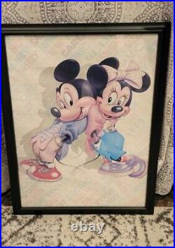Classic Mickey and Minnie Vintage Poster Frame Print Walt Disney 1986 20x26