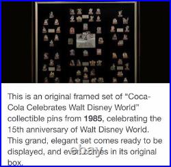 Coca-Cola (60p)Walt Disney World Happy 15th Birthday 60 Pin Framed Set 1986