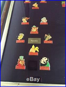 Coca-Cola Salutes Walt Disney World Happy 15th Birthday 60 Pin Framed Set 1986