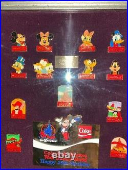 Coca-Cola Walt Disney World's 15th Birthday 60-Pin Framed Set 1986